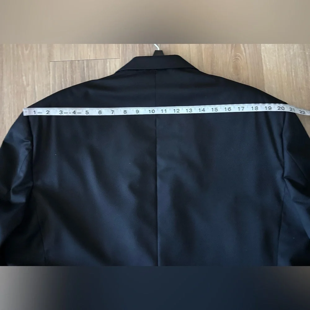 VTG Men's Lauren Ralph Lauren Blazer Black Super 120s Wool Satin 2 Button 44R
